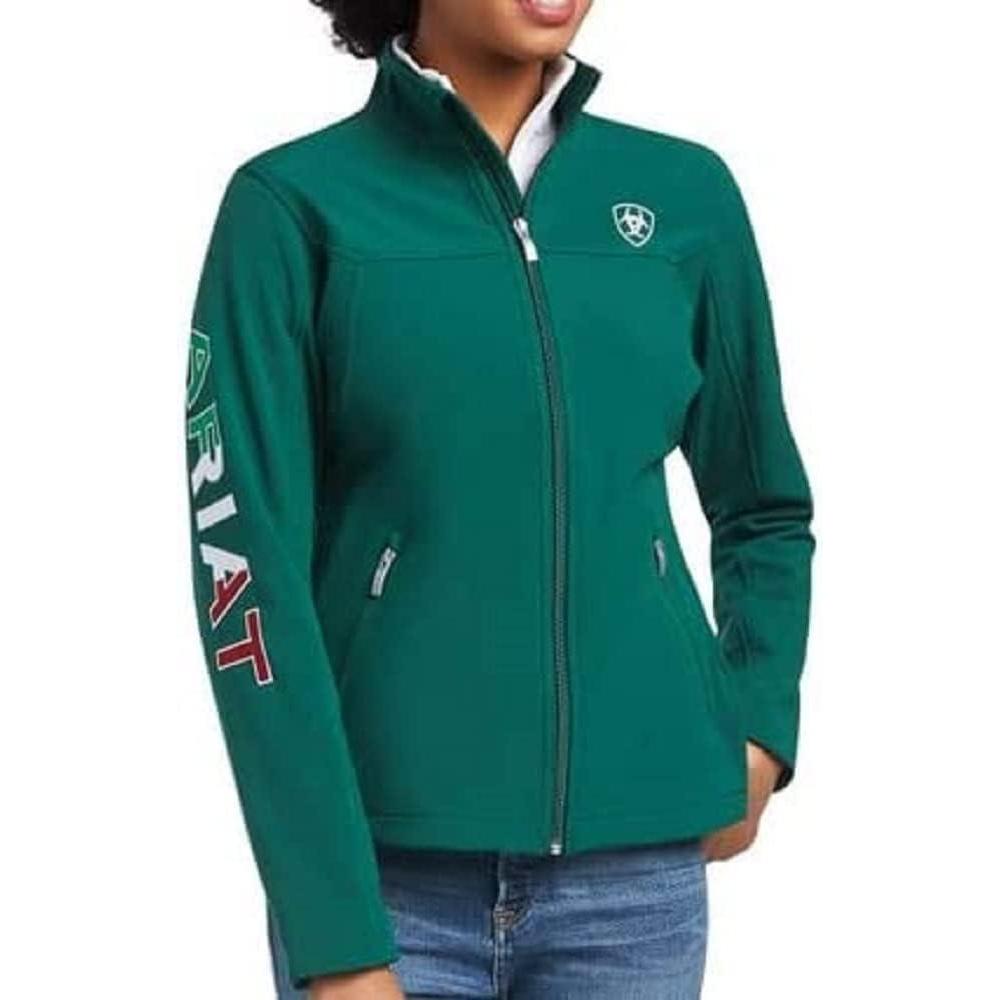 imageAriat Womens New Team Softshell Jacket Wind and Water Resistant JacketVerde