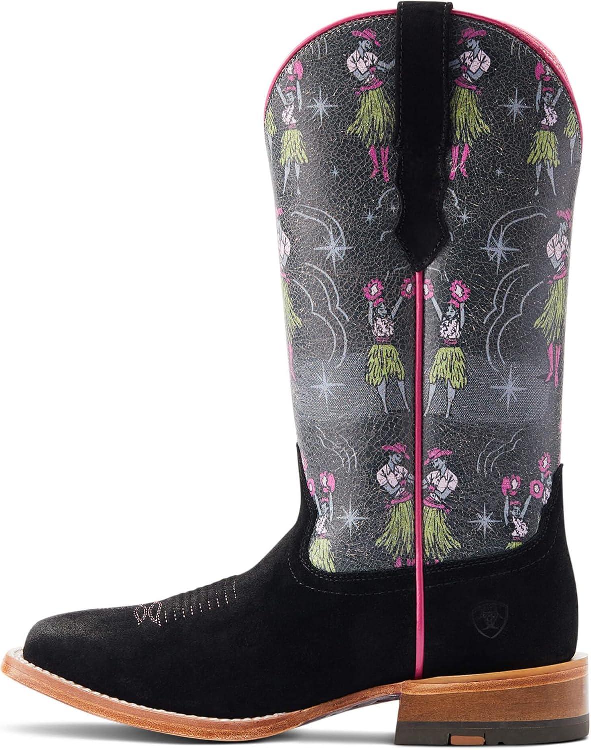 imageARIAT womens Frontier Western Aloha Western BootBlack Roughout