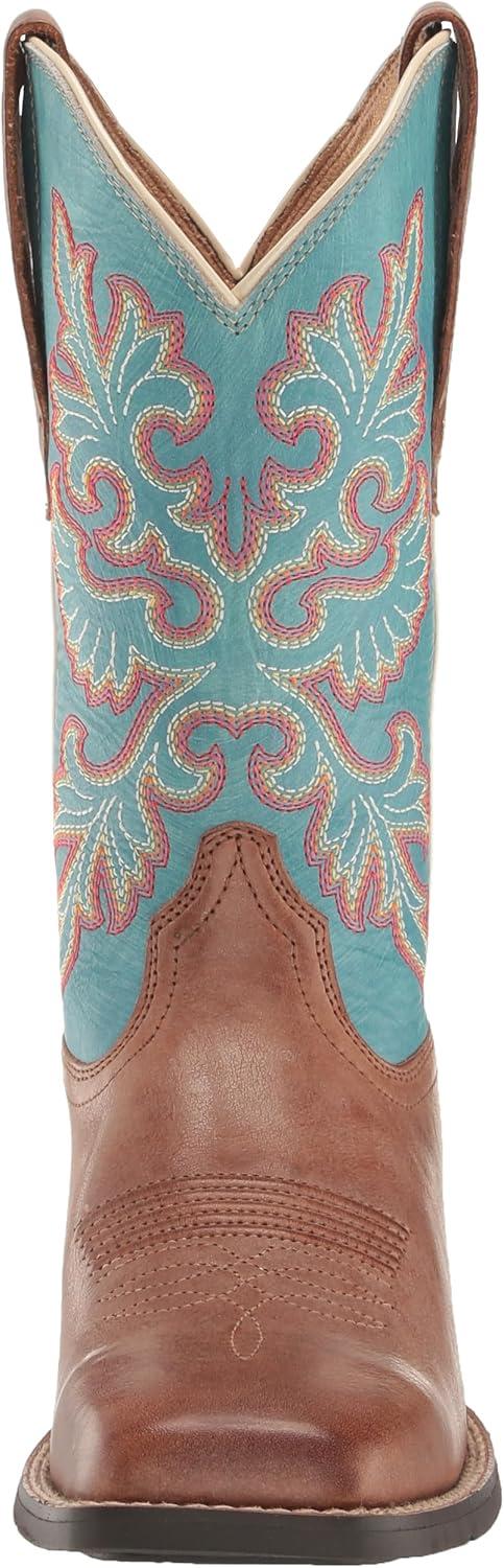 imageARIAT womens Round Up Wide Square Toe Stretchfit Western BootBuff BlondeNautical
