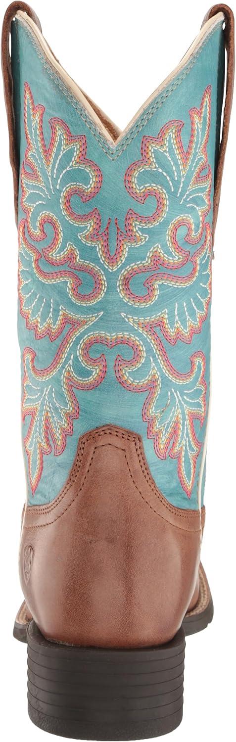 imageARIAT womens Round Up Wide Square Toe Stretchfit Western BootBuff BlondeNautical