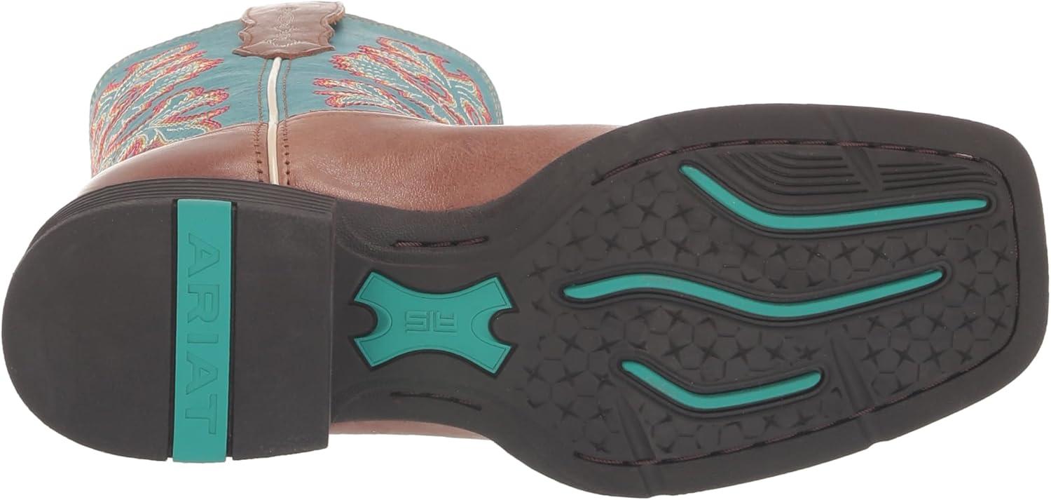 imageARIAT womens Round Up Wide Square Toe Stretchfit Western BootBuff BlondeNautical