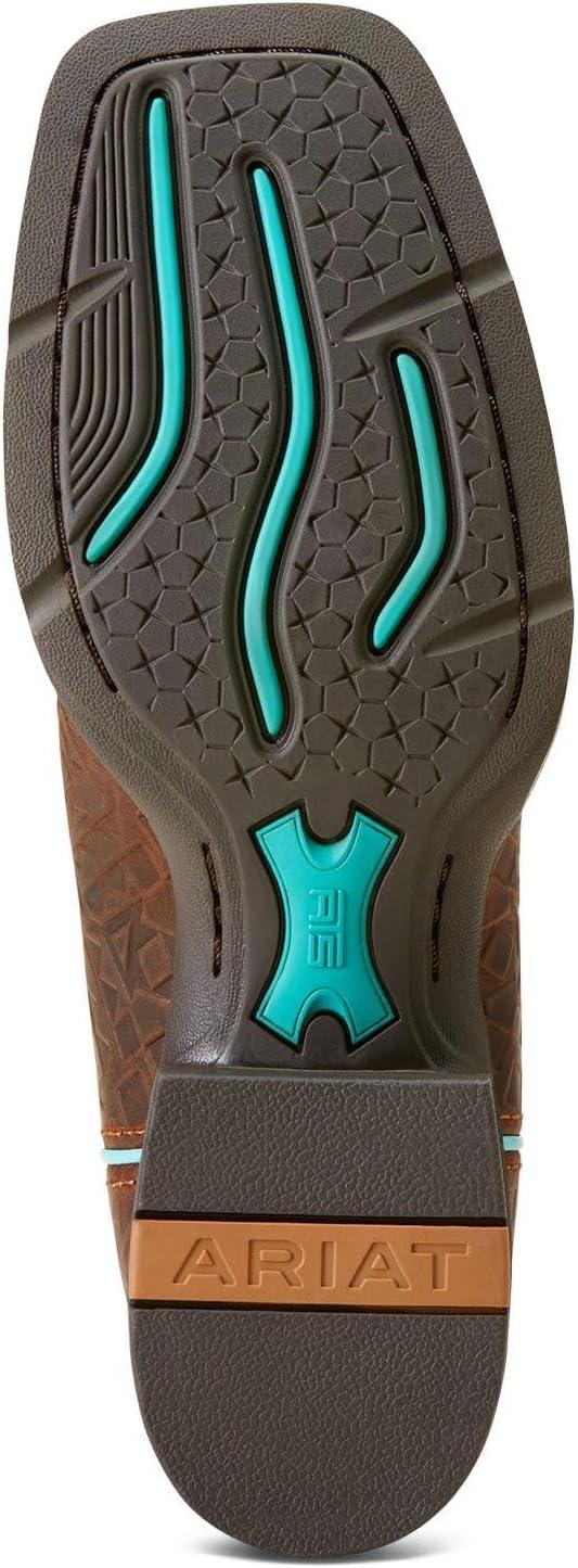 imageARIAT womens Round Up Wide Square Toe Stretchfit Western BootToasted Blanket EmbossCopper Glow