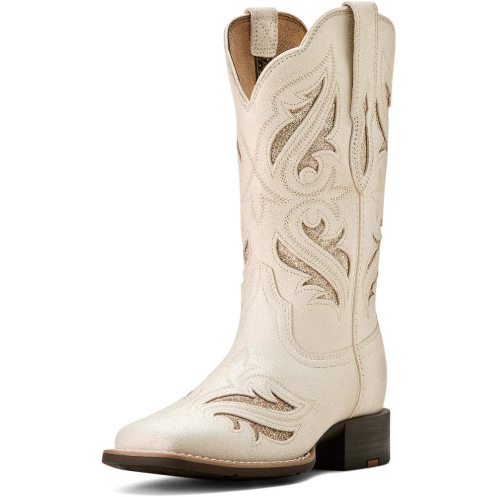 imageARIAT womens Round Up Bliss Western BootDistressed Ivory