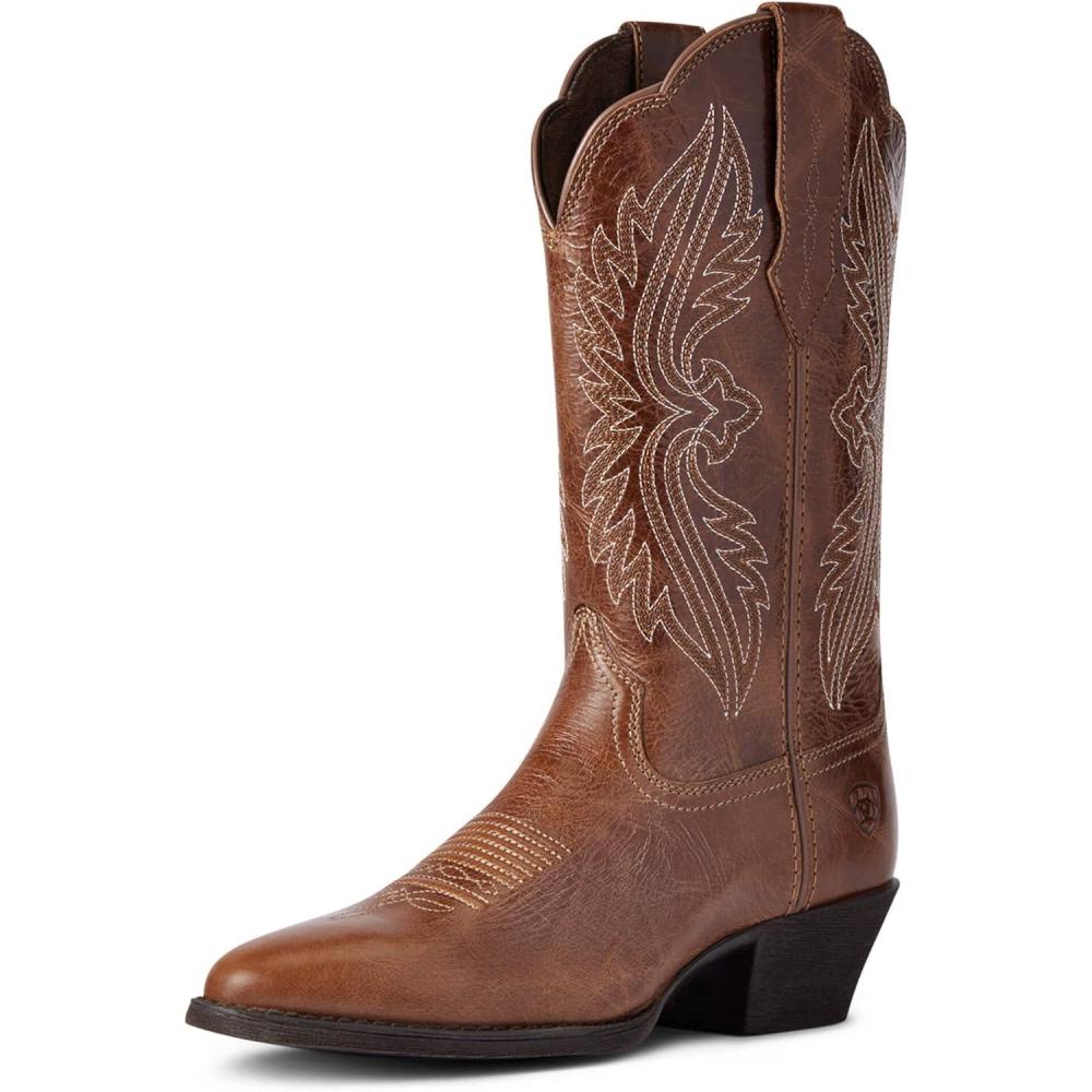 imageAriat Womens Heritage R Toe StretchFit Western BootDark Peanut