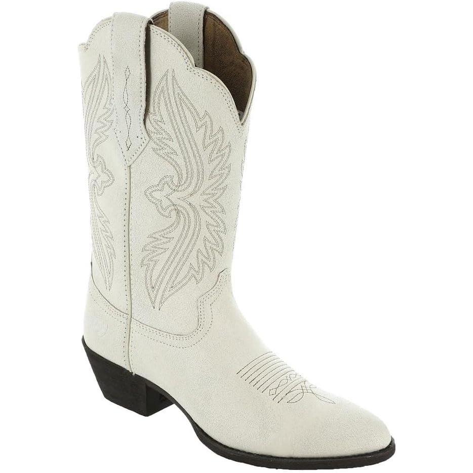 imageAriat Womens Heritage R Toe StretchFit Western BootDistressed Ivory