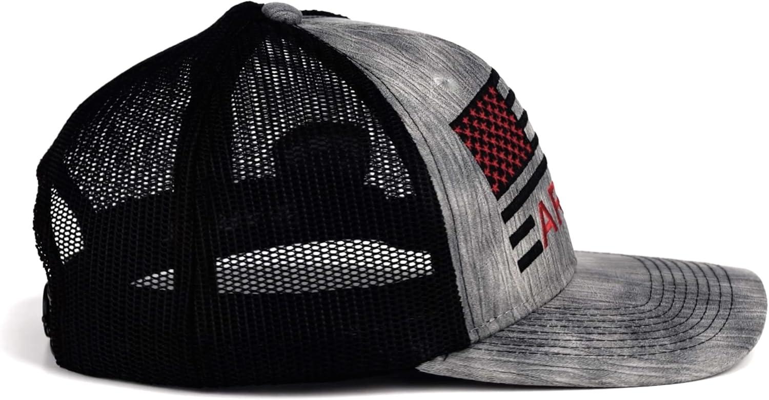 imageAriat Youth American Flag Embroidered Cap GreyWhite