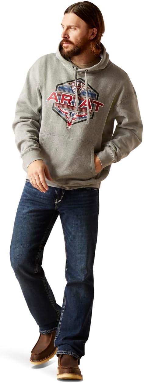 imageAriat Mens Hooded SweatshirtHex HornsLight Grey Heather