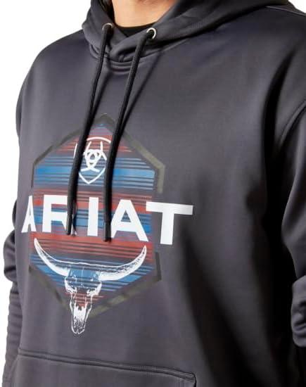 imageAriat Mens Hooded SweatshirtLogo Tek FleeceOdyssey Gray Heather