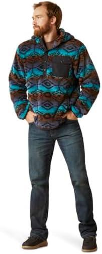 imageAriat Mens Hooded SweatshirtPolar Bear FleeceEnamel Blue Serape