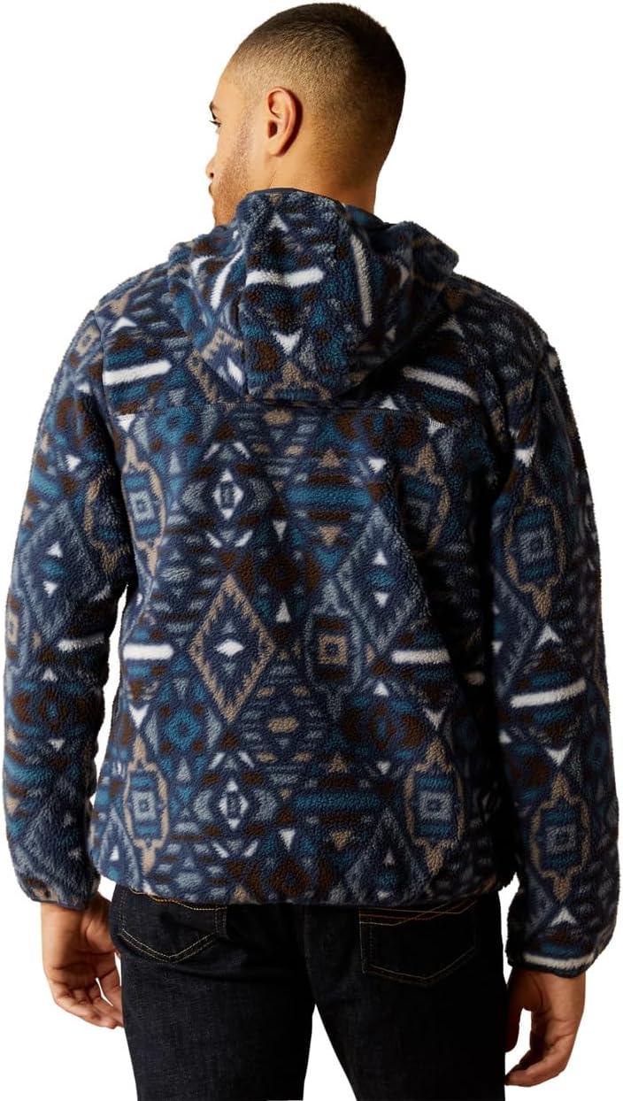 imageAriat Mens Hooded SweatshirtPolar Bear FleeceNavy Southwest