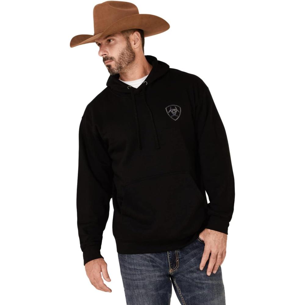 imageAriat Mens Hooded SweatshirtPatriot 20BlackGrey