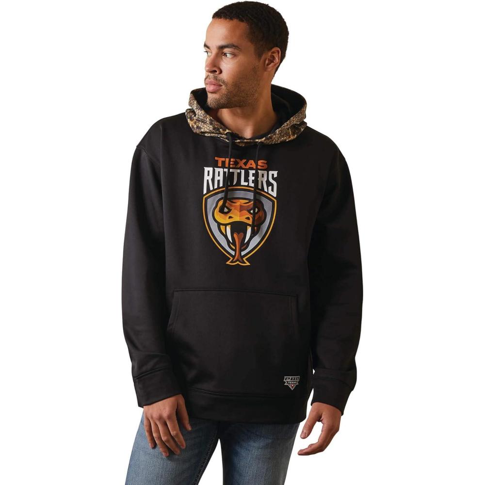 imageAriat Mens Hooded SweatshirtRattlers HeadBlack