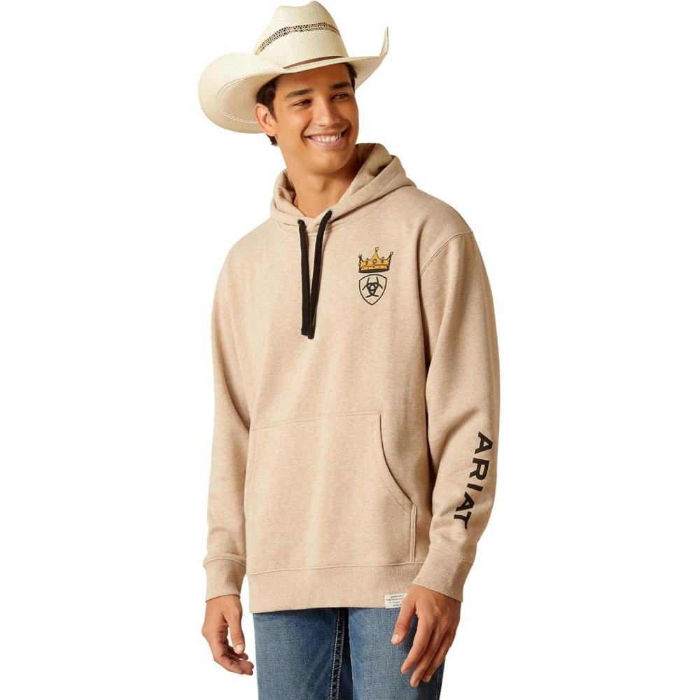 imageAriat Mens Hooded SweatshirtSendero King CowOff White