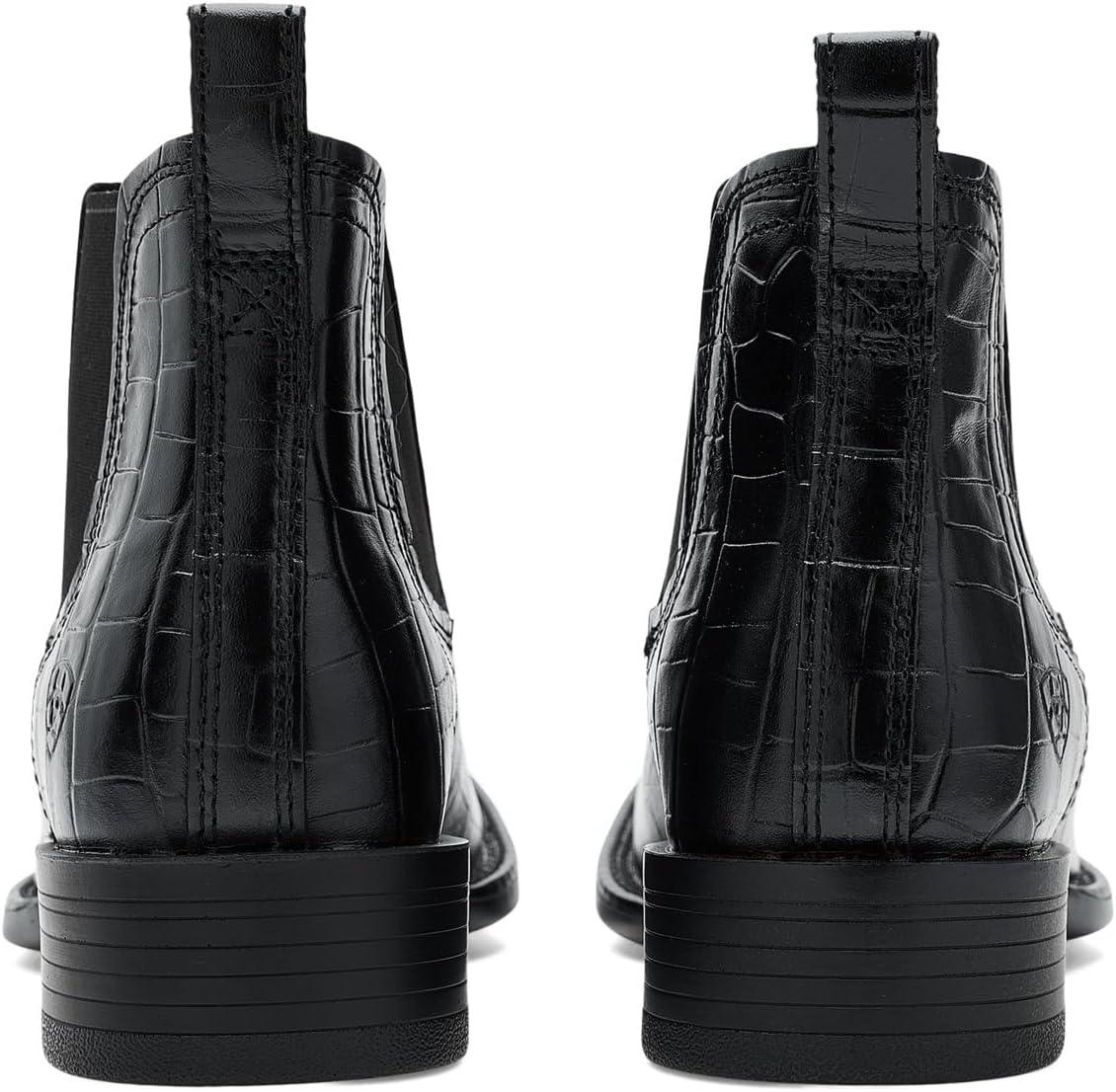 imageARIAT mens Booker Chelsea Wide Square Toe Western BootBlack Croc Print