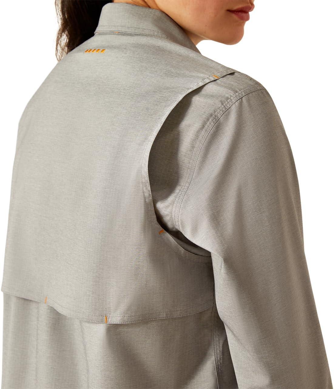 imageAriat Womens Rebar Made Tough Venttek Durastretch Work ShirtCharcoal Heather