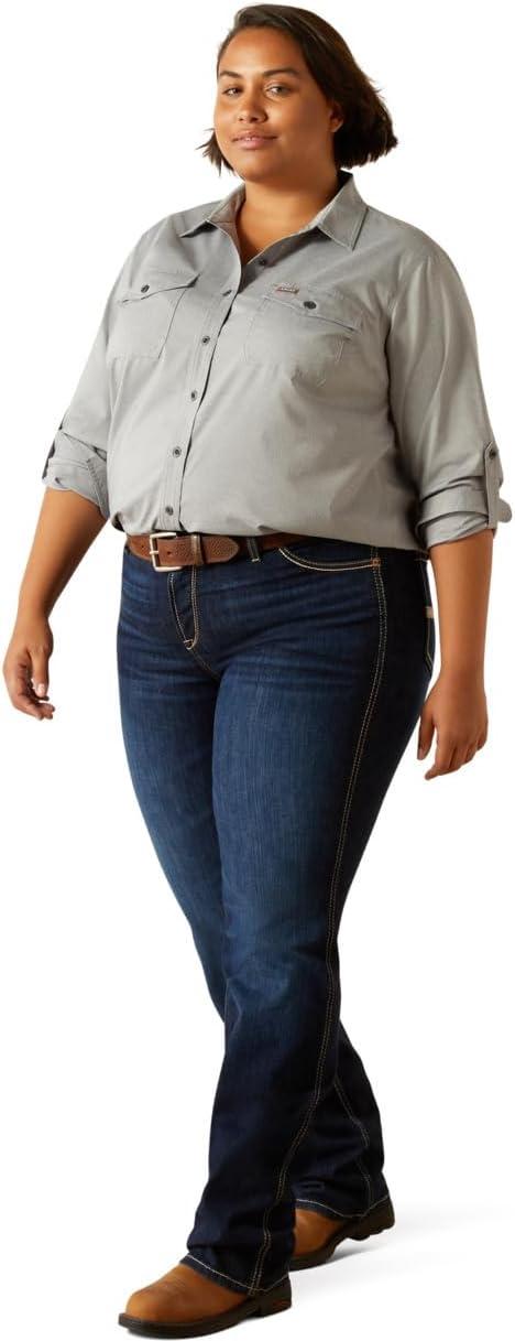 imageAriat Womens Rebar Made Tough Venttek Durastretch Work ShirtCharcoal Heather