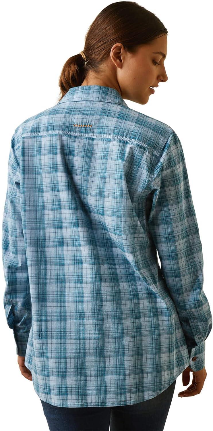 imageAriat Womens Rebar Made Tough Venttek Durastretch Work ShirtClear Sky Plaid