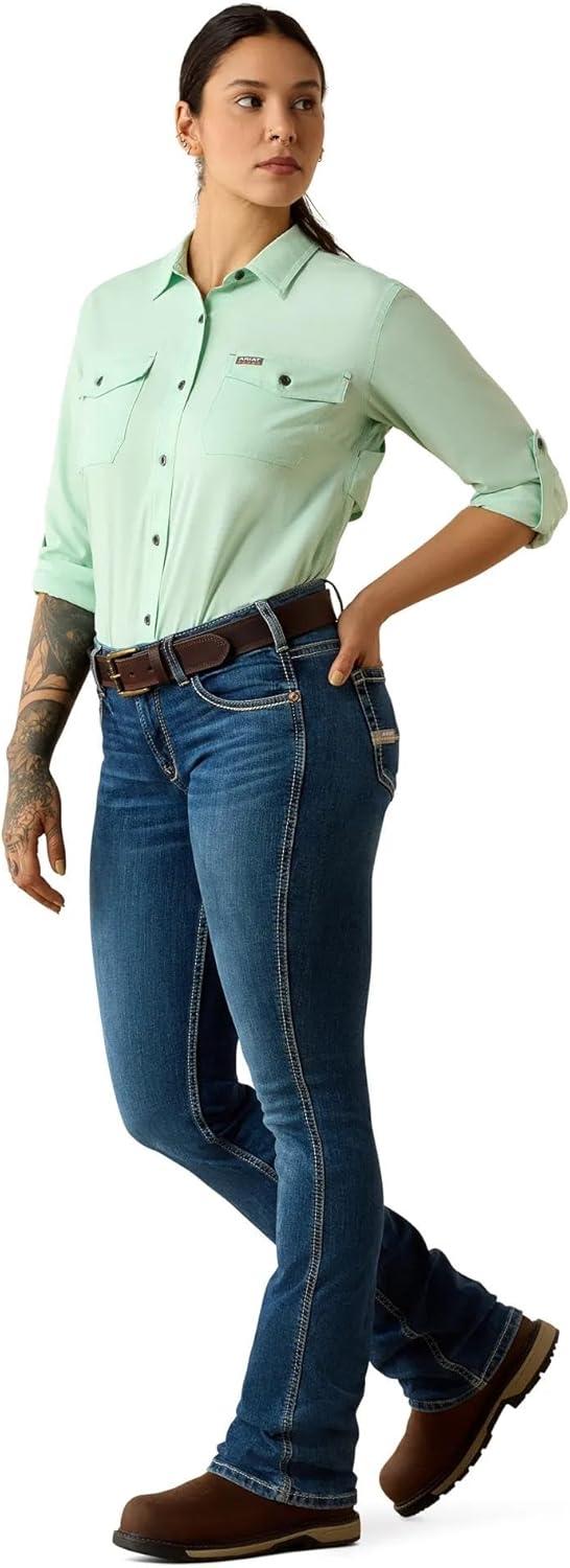 imageAriat Womens Rebar Made Tough Venttek Durastretch Work ShirtLichen