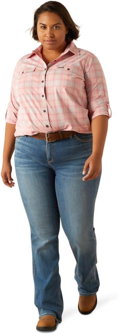 imageAriat Womens Rebar Made Tough Venttek Durastretch Work ShirtPowder Pink