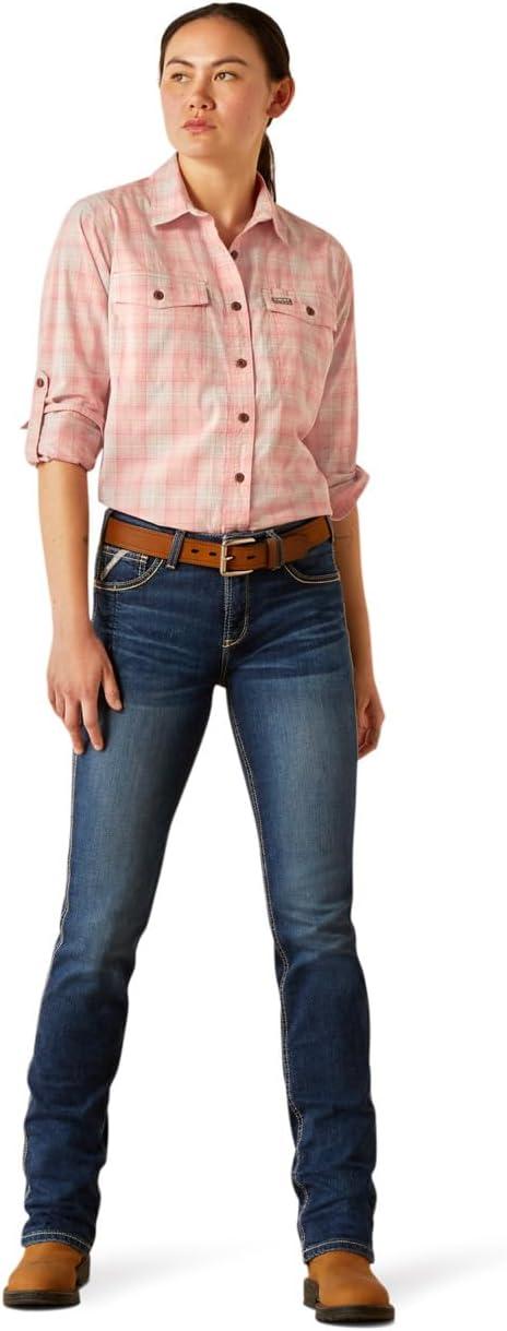 imageAriat Womens Rebar Made Tough Venttek Durastretch Work ShirtPowder Pink