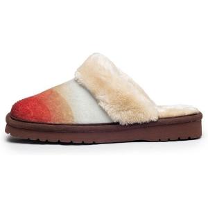 ARIAT Women’s Premium Warm Soft Genuine Suede Leather Indoor Outdoor Slippers with Plush Collar Jackie Square Toe