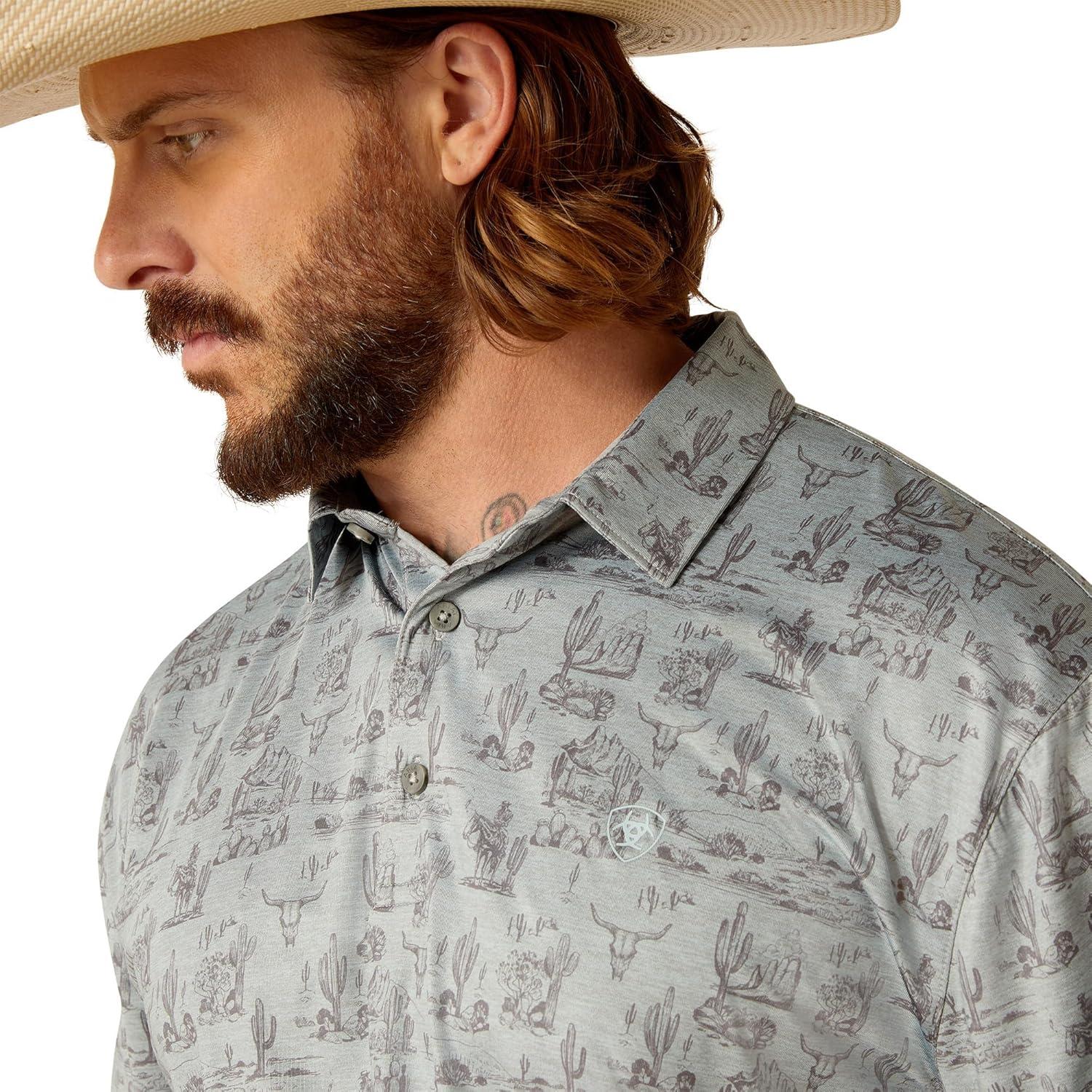 imageAriat Mens Charger 20 Printed PoloBlue Glow