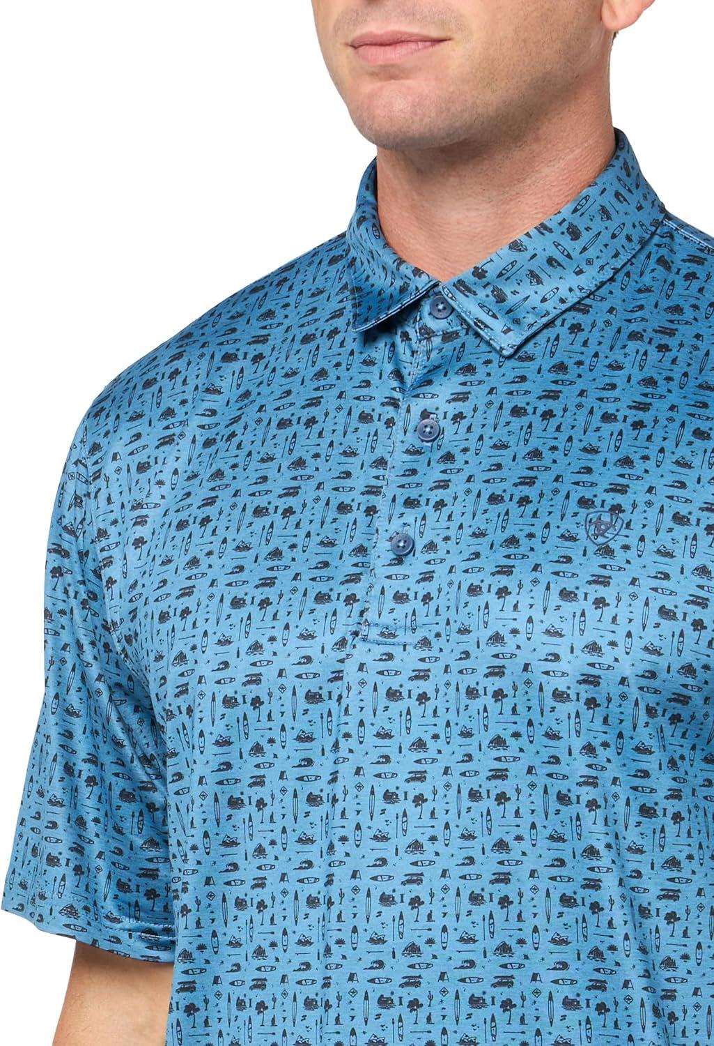 imageAriat Mens Charger 20 Printed PoloBrilliant Blue