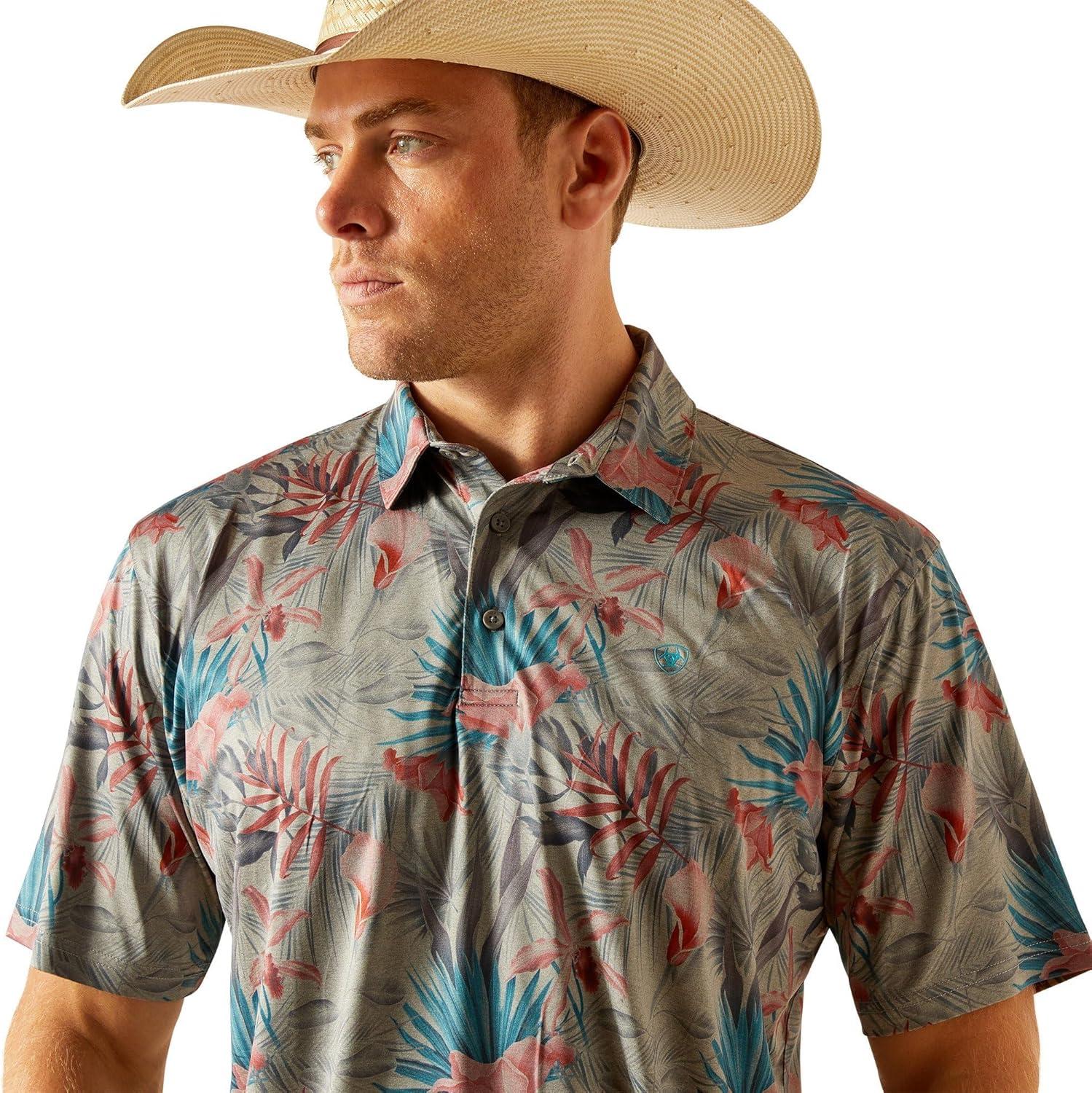 imageAriat Mens Charger 20 Printed PoloLight Grey Heather