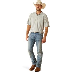 ARIAT Mens Tek Polo(Silver Lining)