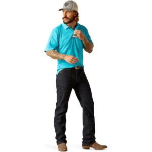 ARIAT Mens Tek Polo(Turquoise Reef)