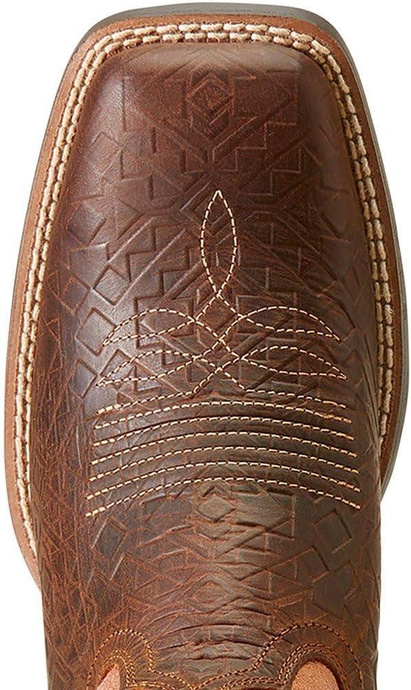 imageARIAT Unisex Youth Hybrid Rancher Wide Square Toe Western BootToasted Blanket EmbossCopper Glow