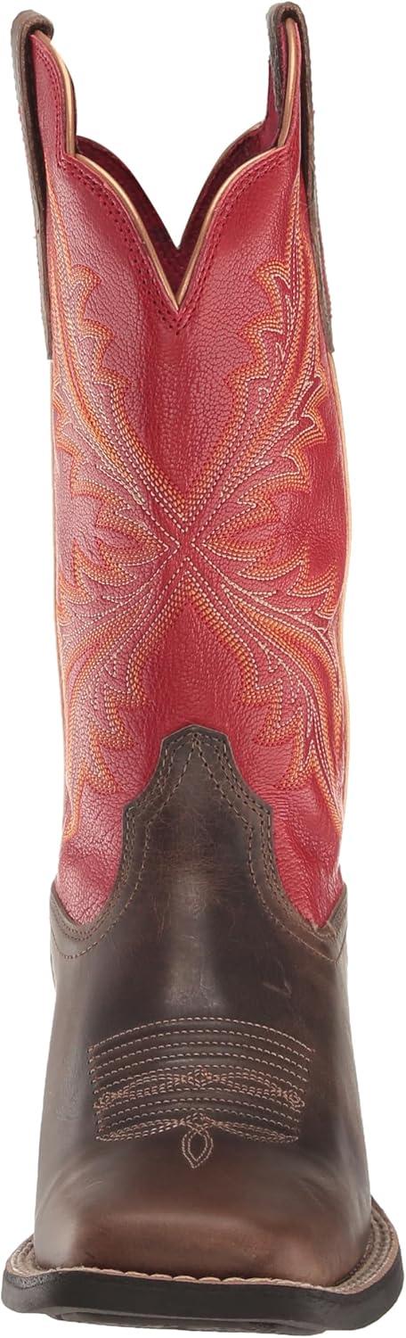 imageARIAT womens West Bound Western BootSableHeart Throb Red