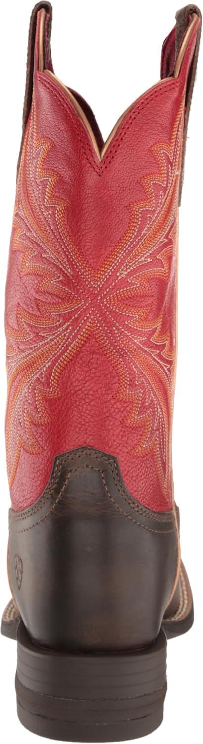 imageARIAT womens West Bound Western BootSableHeart Throb Red