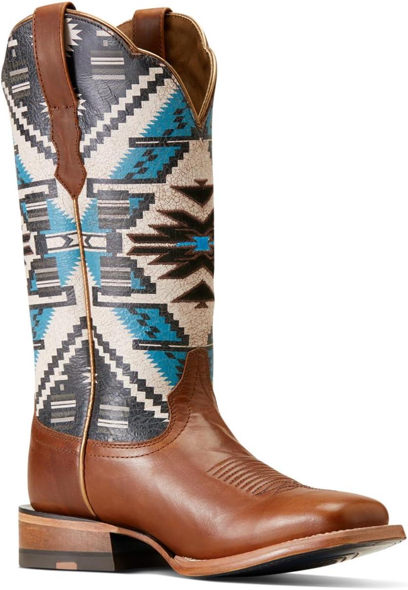 imageAriat Womens Frontier Chimayo Western BootTurquoise NightsShore Tan
