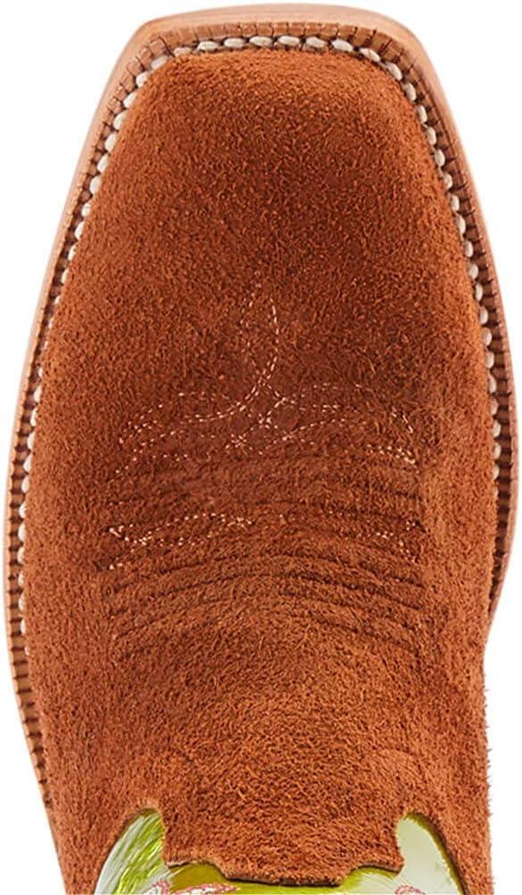 imageAriat Womens Futurity Boon Western BootCognac RoughoutElectric Lime Patent