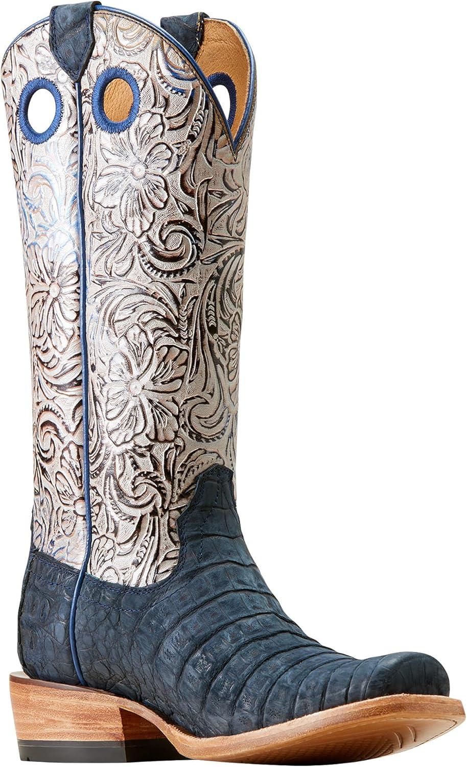imageAriat Womens Futurity Boon Western BootNavy Sueded Caiman Belly