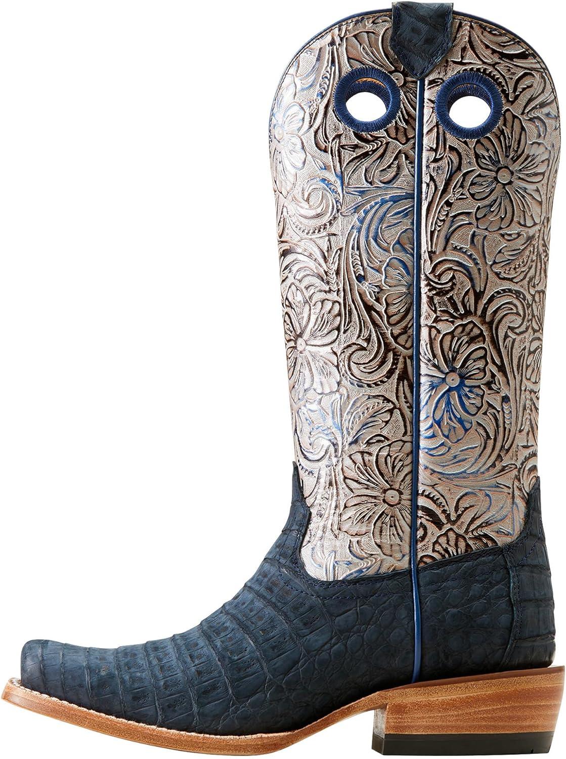 imageAriat Womens Futurity Boon Western BootNavy Sueded Caiman Belly