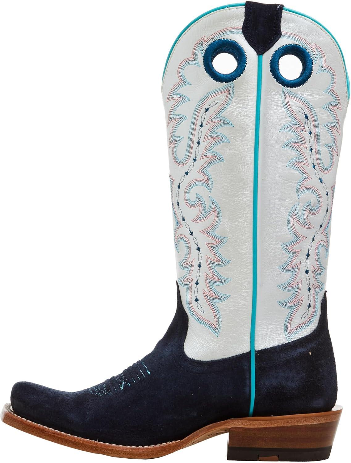 imageAriat Womens Futurity Boon Western BootPolo Blue RoughoutPearly White