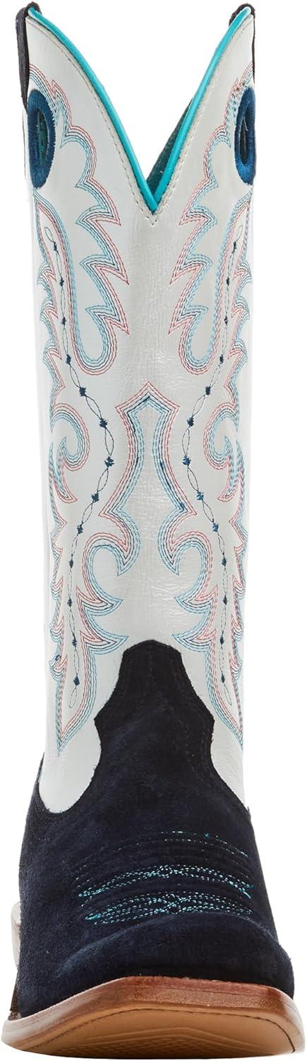 imageAriat Womens Futurity Boon Western BootPolo Blue RoughoutPearly White