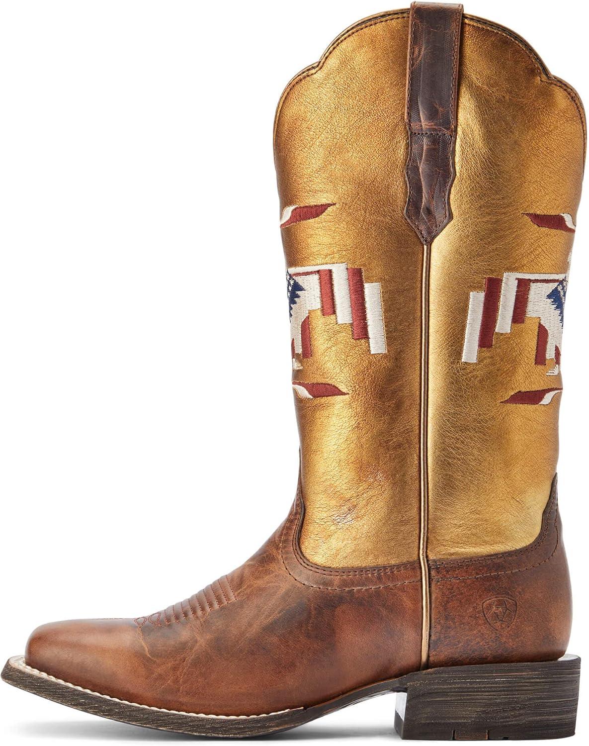 imageAriat womens Frontier Thunderbird Chimayo Western BootFiery Tan
