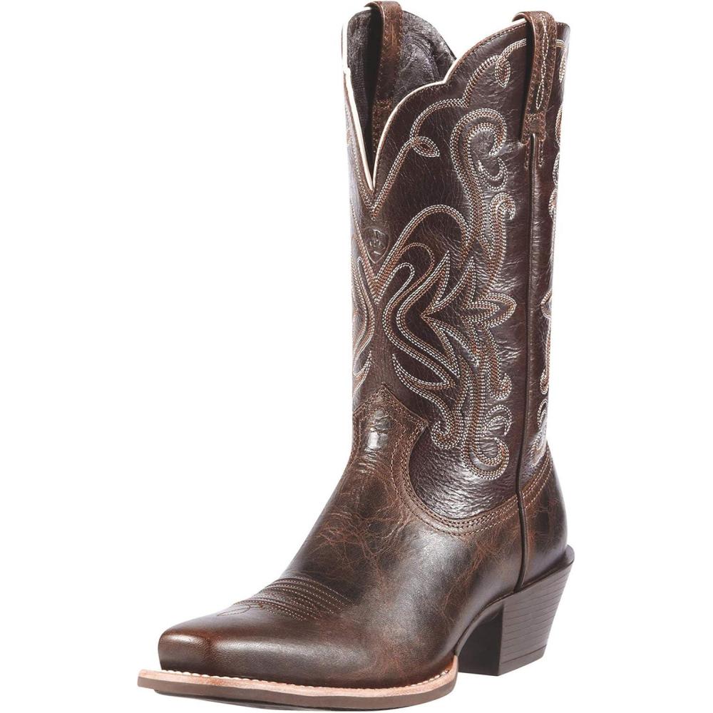 imageARIAT Unisex Youth Hybrid Rancher Wide Square Toe Western BootBrown