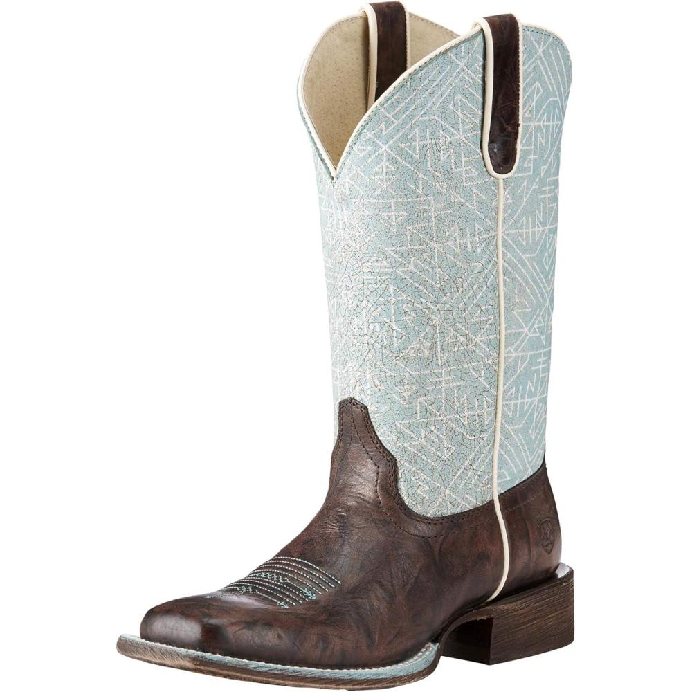 imageARIAT Womens Pendleton Circuit Savanna Western BootChief ChocolateBlue Tribal Print