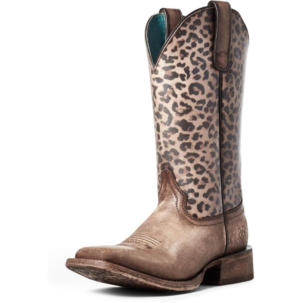 imageARIAT Womens Pendleton Circuit Savanna Western BootNaturally Distressed BrownLeopard Print