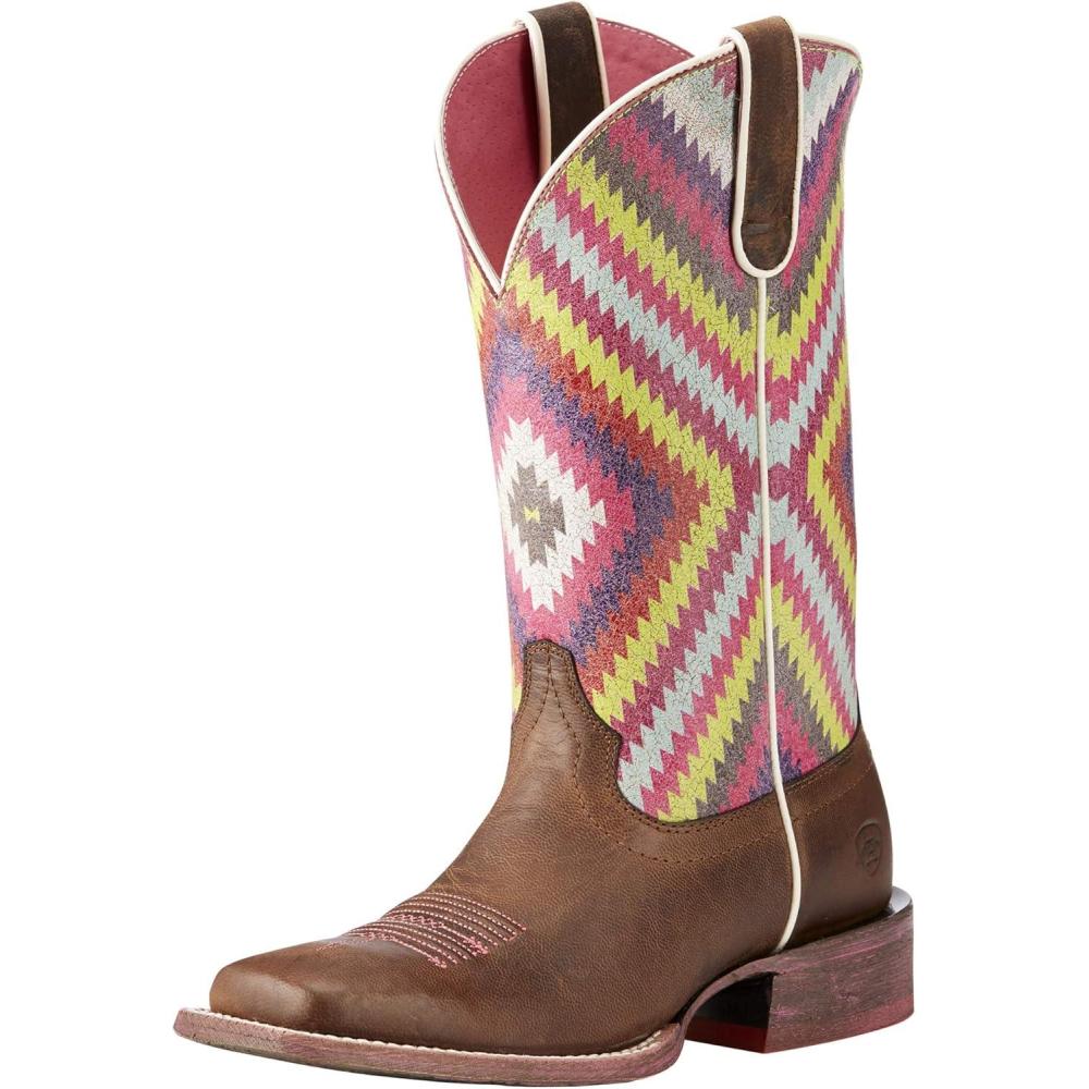 imageARIAT Womens Pendleton Circuit Savanna Western BootWeathered BrownBright Aztec Print