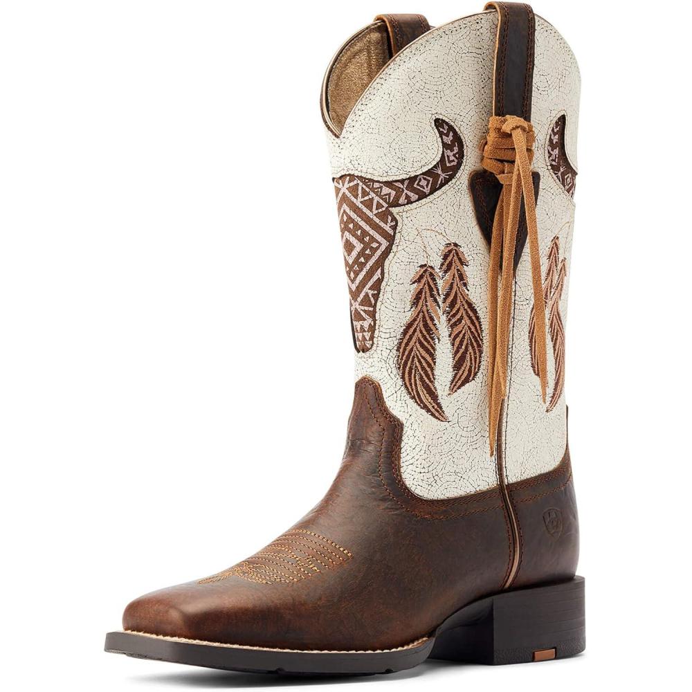 imageARIAT Womens Round Up Southwest Stretchfit Western BootBarn Brown
