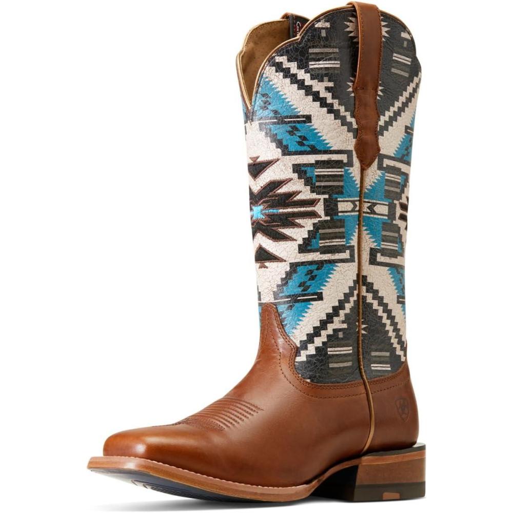 imageAriat Womens Frontier Chimayo Western BootTurquoise NightsShore Tan