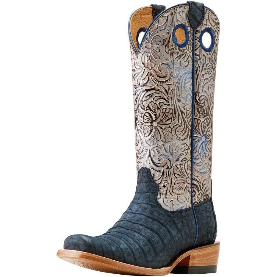 imageAriat Womens Futurity Boon Western BootNavy Sueded Caiman Belly
