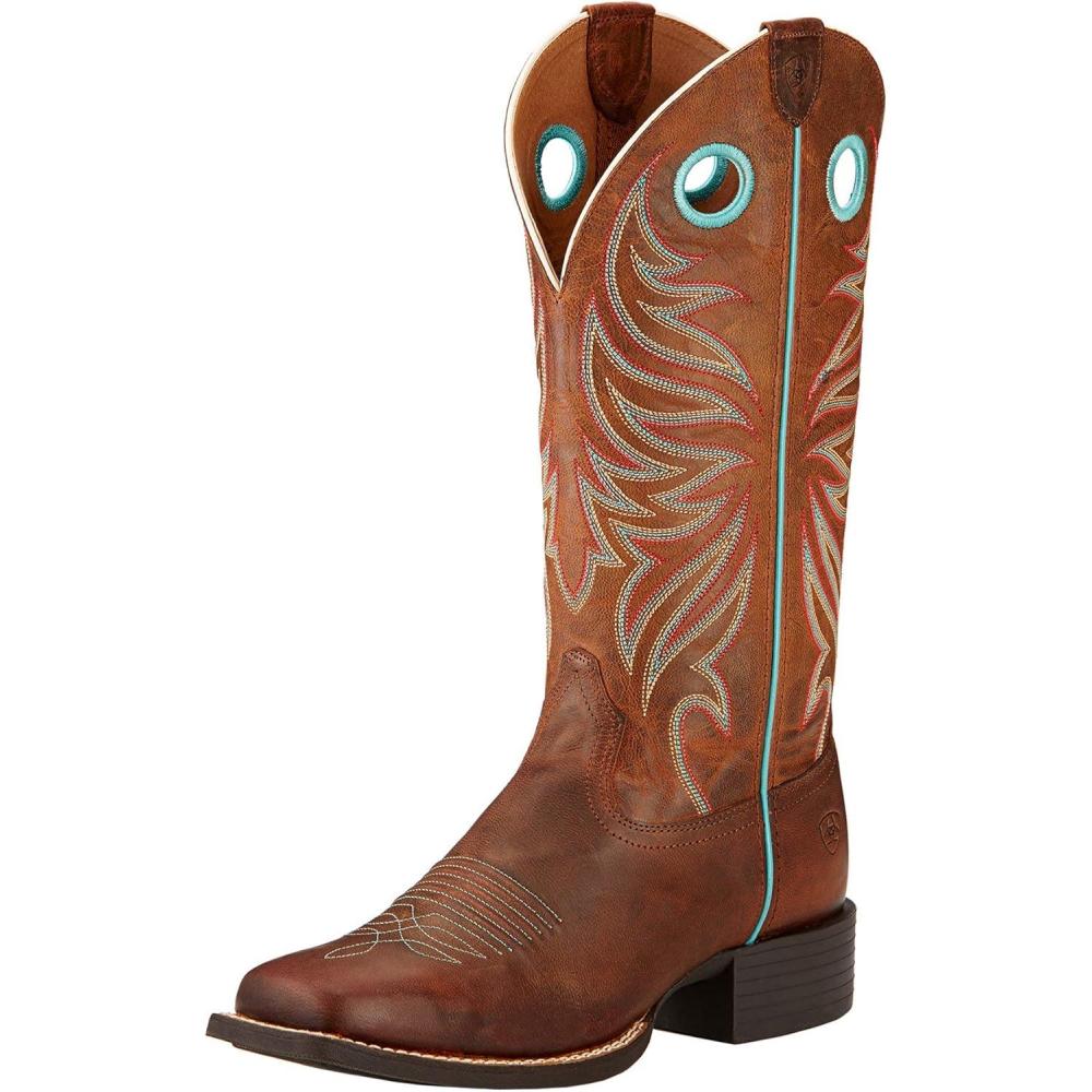 imageAriat Womens Round Up Ryder Western Cowboy BootSassy Brown
