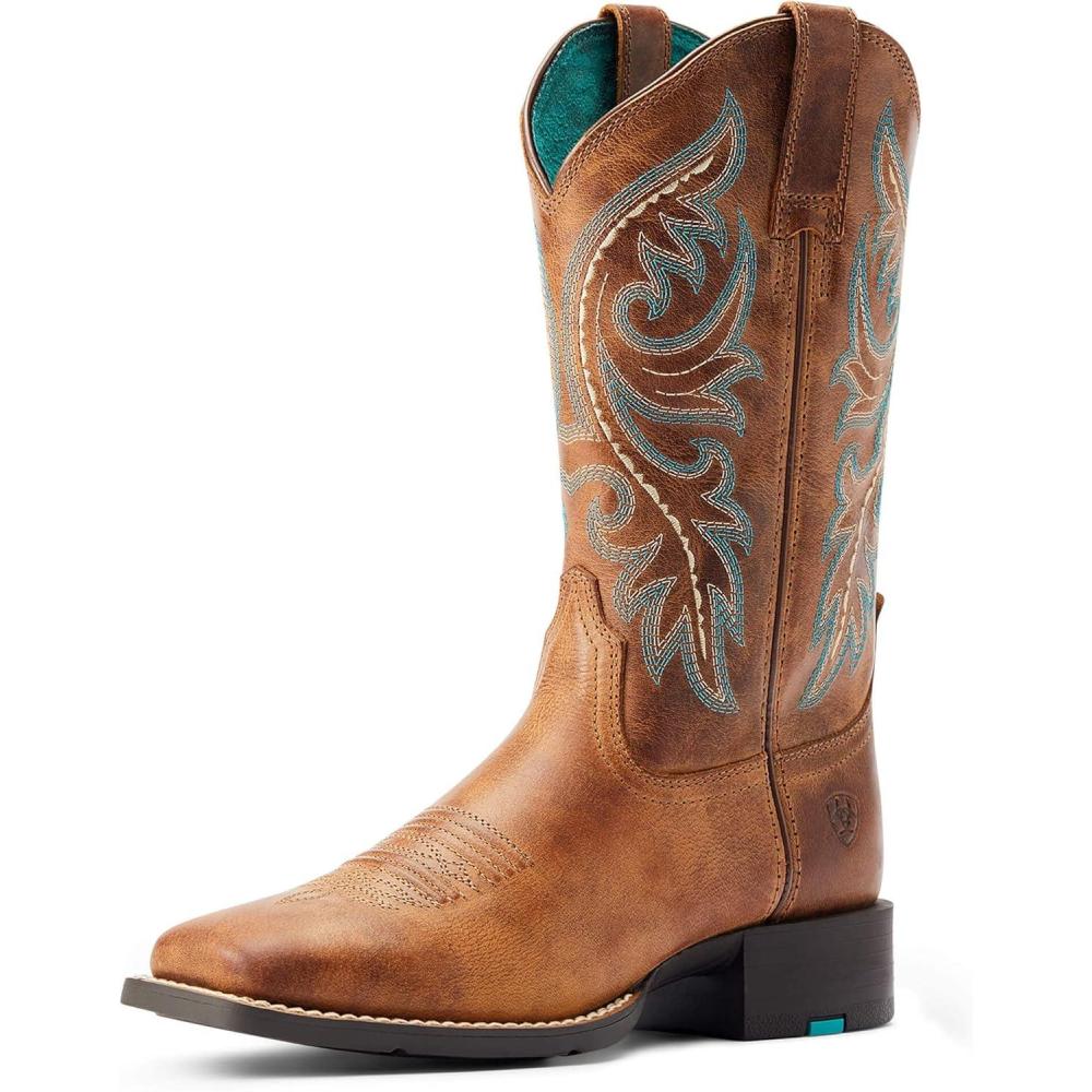 imageAriat womens Round Up Back Zip Western BootDesert Sand