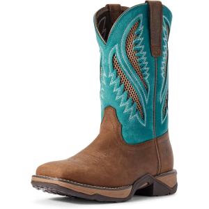 Ariat Womens Anthem VentTEK Western Boot(Chocolate Chip/Turquoise)